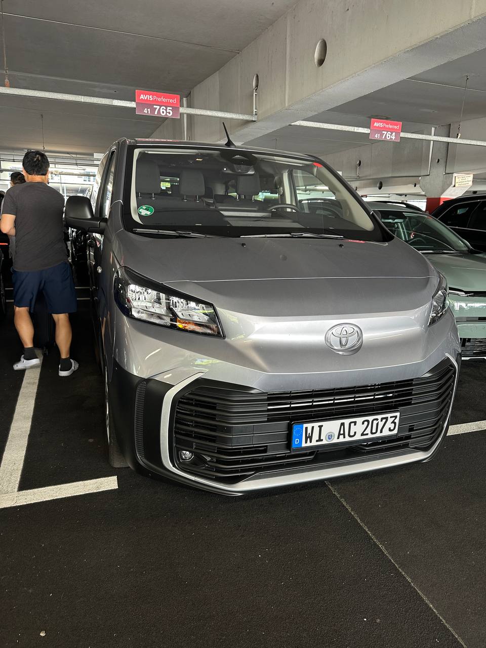 The silver Toyota van that would travel with us for the next several days.